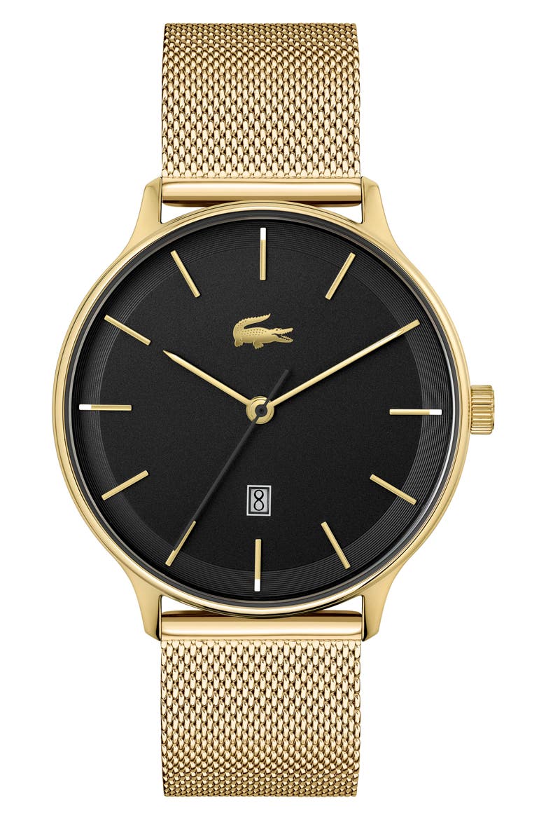 Club Mesh Strap Watch, 42mm, Main, color, BLACK