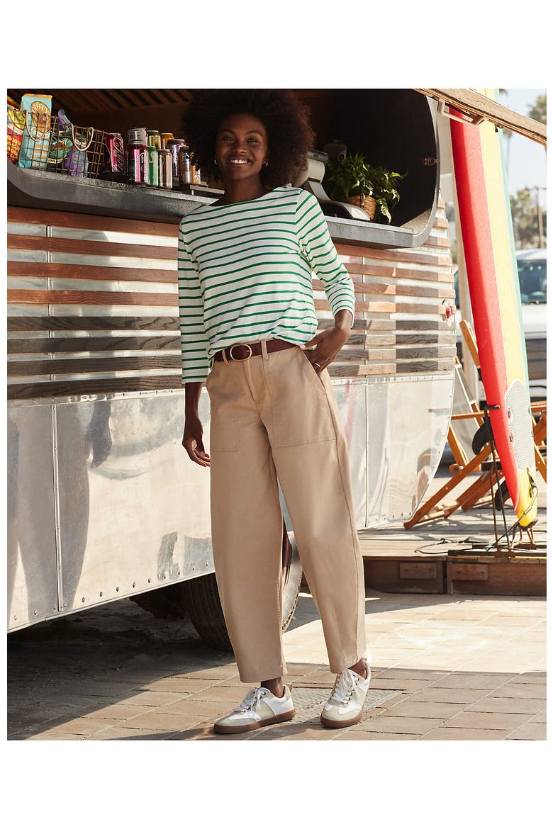 High Rise Barrel Leg Chino Pants, Alternate, color, Desert Tan