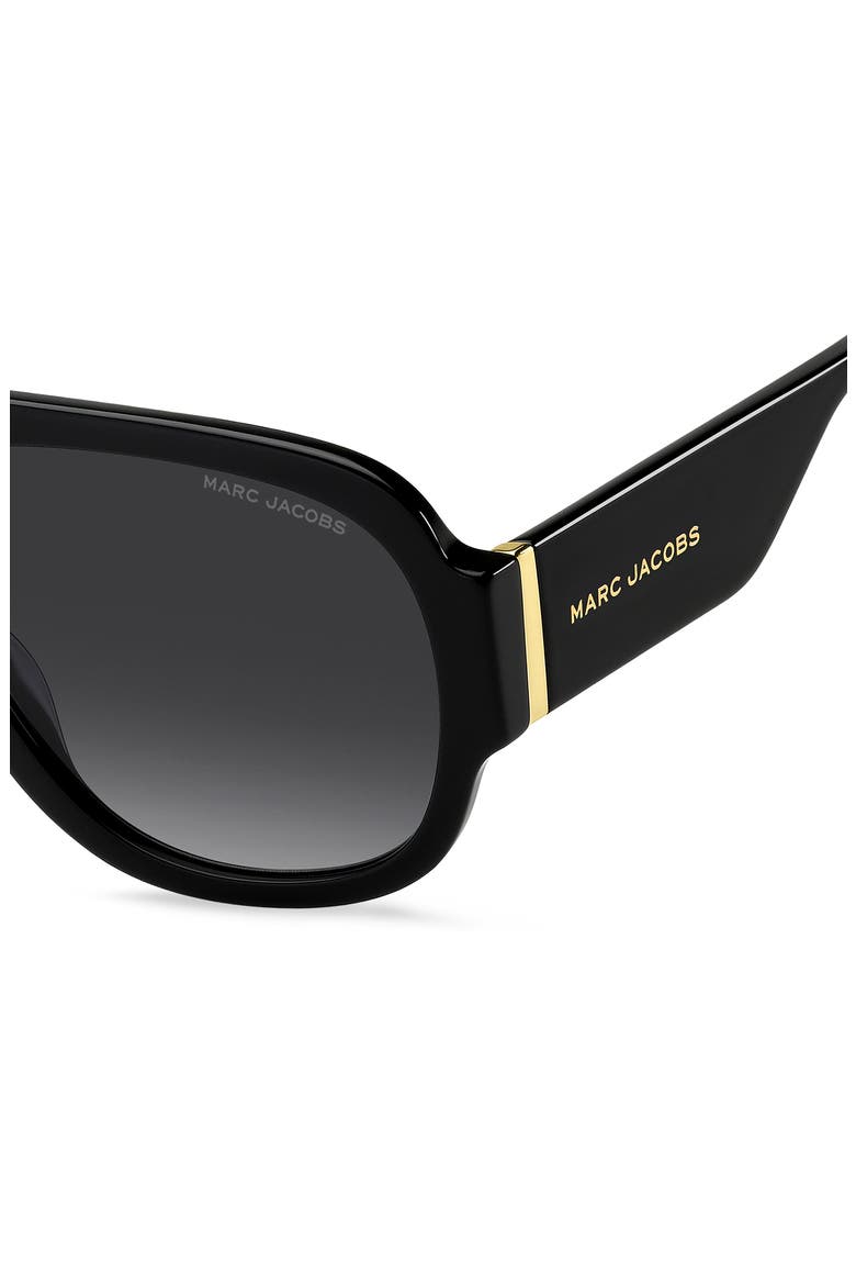 59mm Gradient Pilot Sunglasses, Alternate, color, BLACK