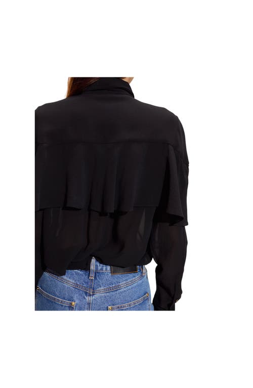 Cynthia Rowley Camille Ruffle Blouse In Black