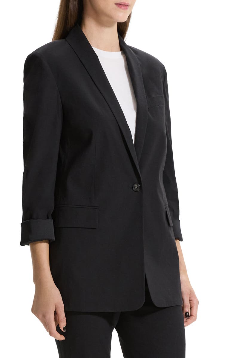 Theory Good Shawl Collar Linen Blend Blazer, Alternate, color,