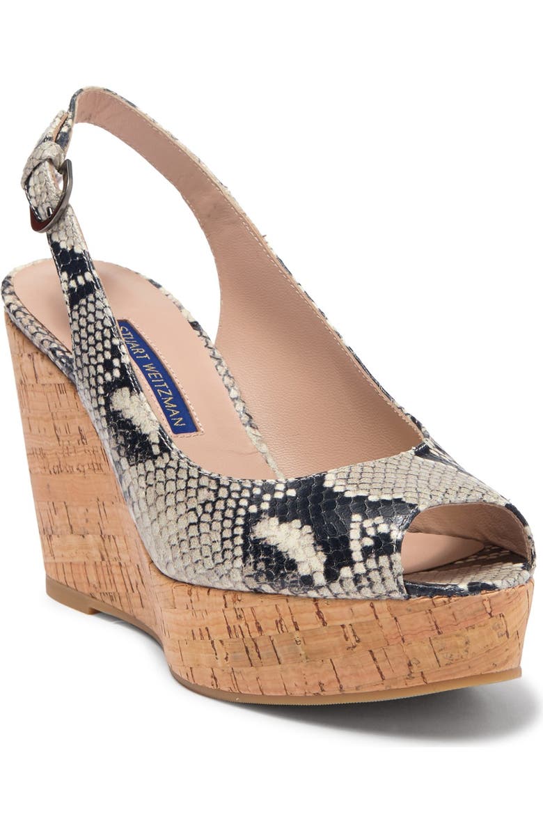 Stuart Weitzman Jean Leather Wedge Sandal, Main, color,