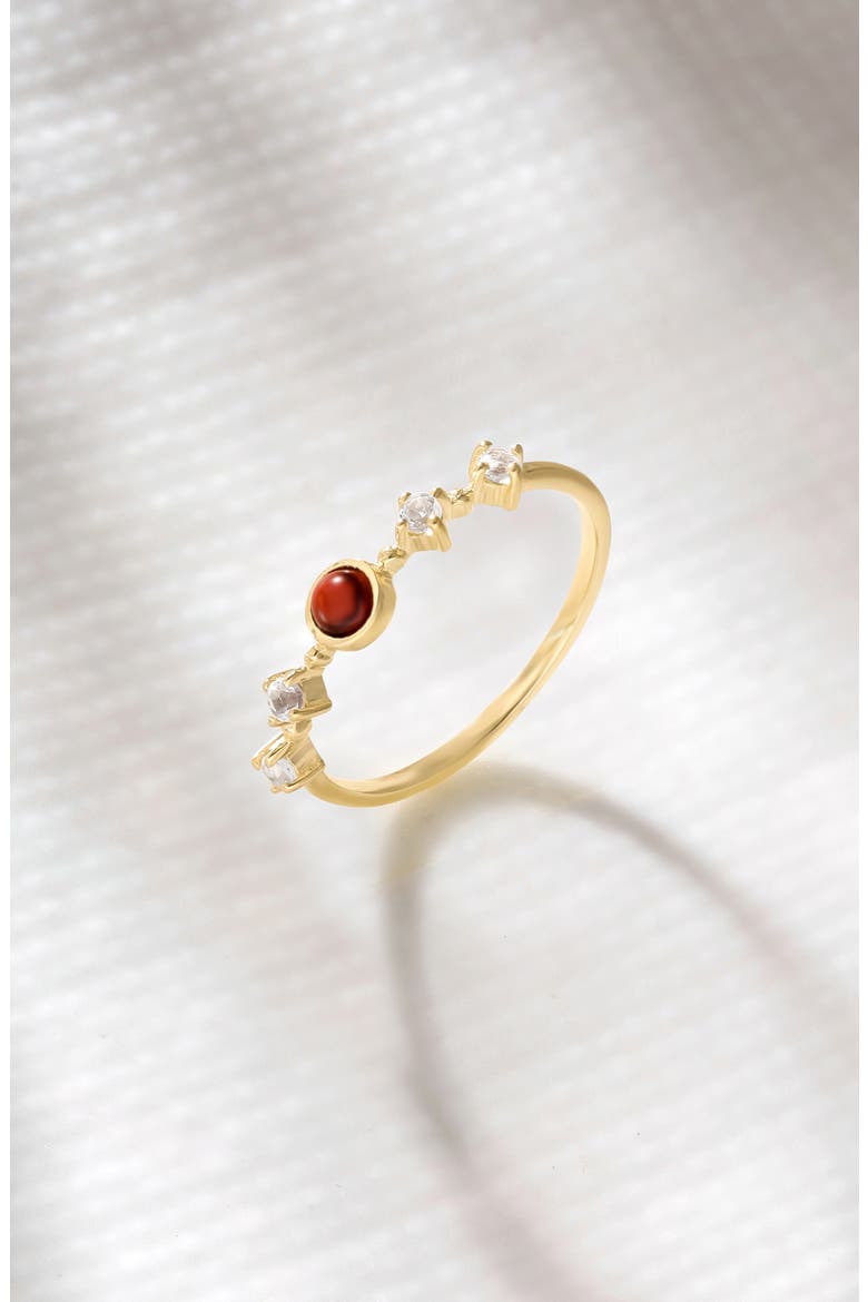 Round Mix Gemstone Ring, Alternate, color, RED
