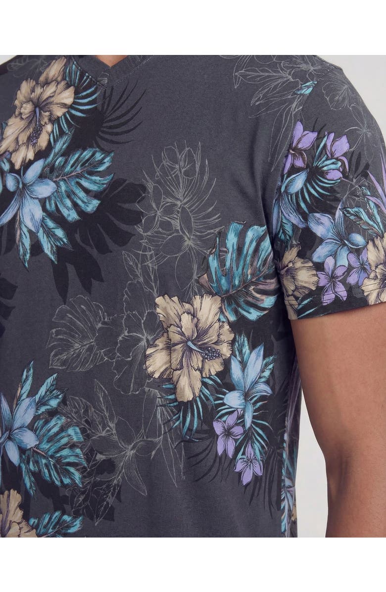 Lords of Harlech Exotic Floral Mens Vneck Tee, Alternate, color, Exotic Floral Black