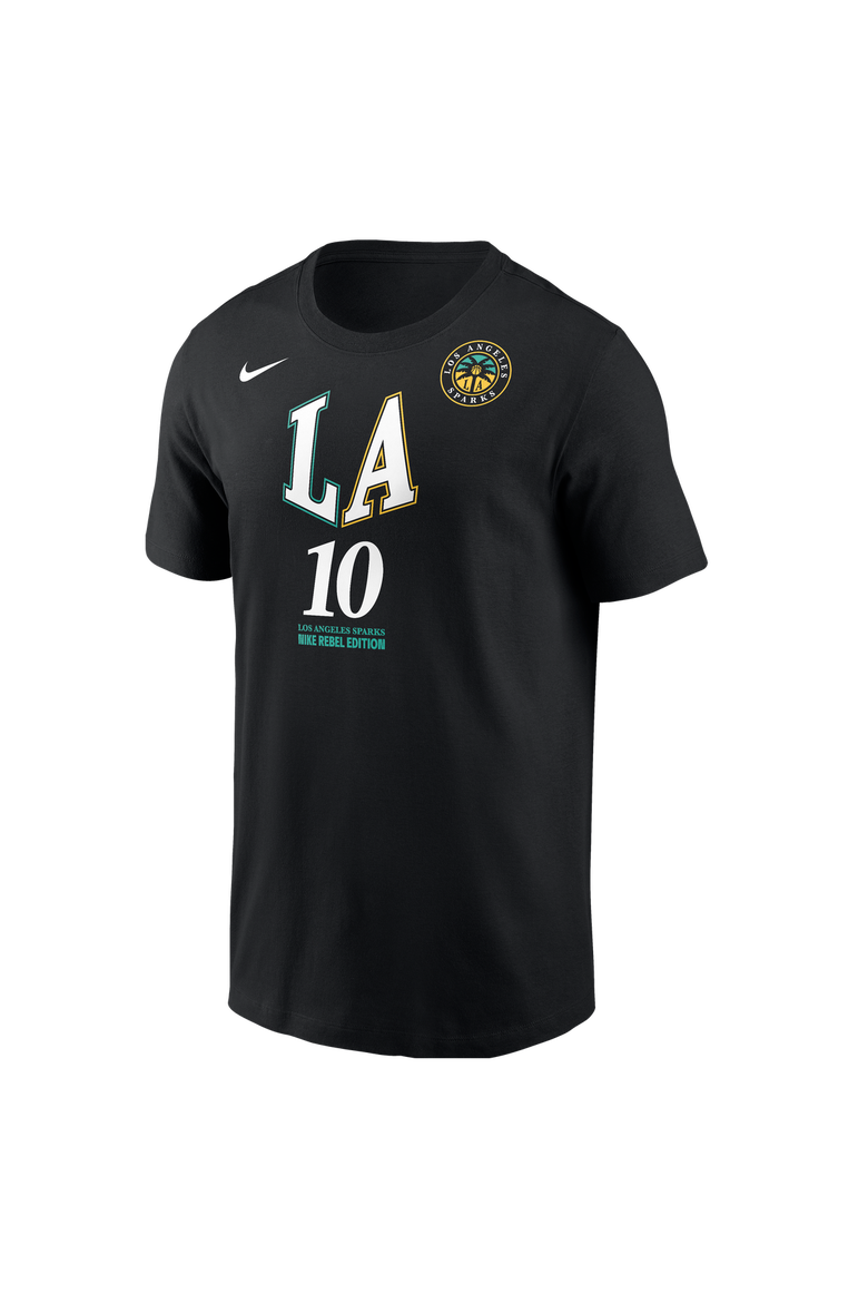 Men's Nike Kelsey Plum Black Los Angeles Sparks Name & Number Rebel Edition T-Shirt, Alternate, color, Black