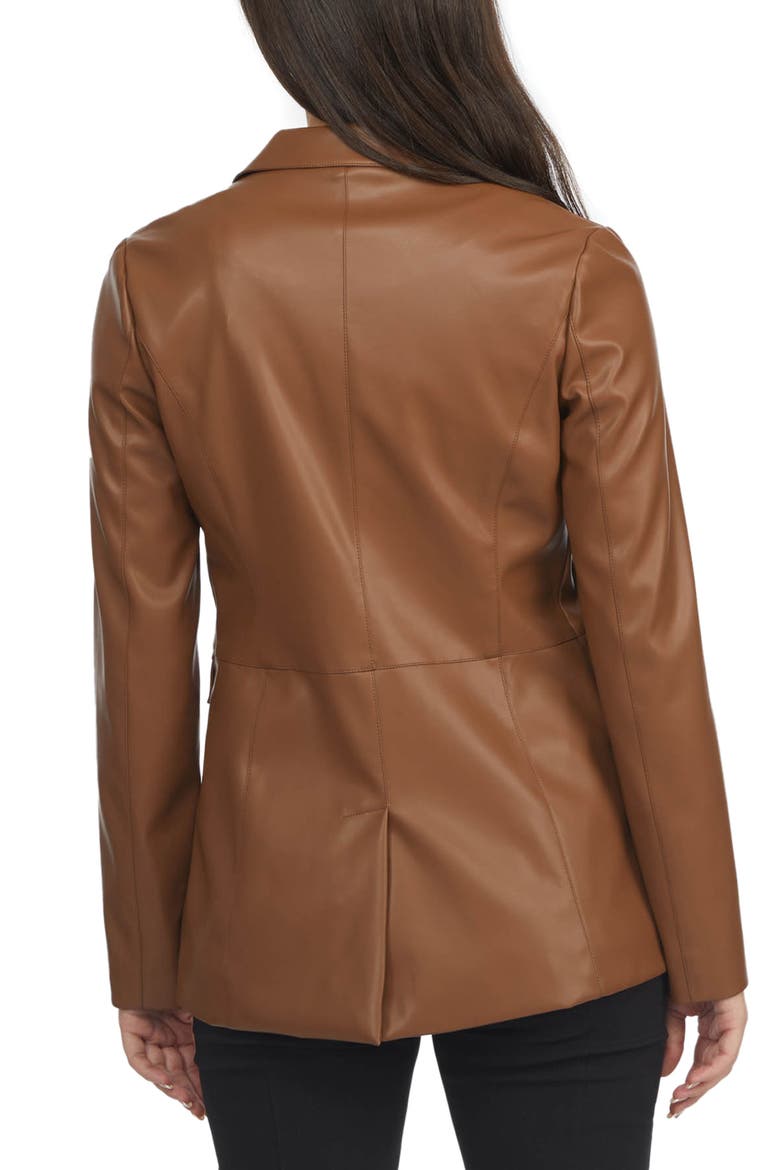 Faux Leather Blazer, Alternate, color, TAN