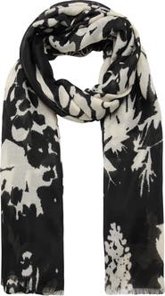 MANGO Printed Scarf with Frayed Edge