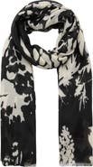 MANGO Printed Scarf with Frayed Edge