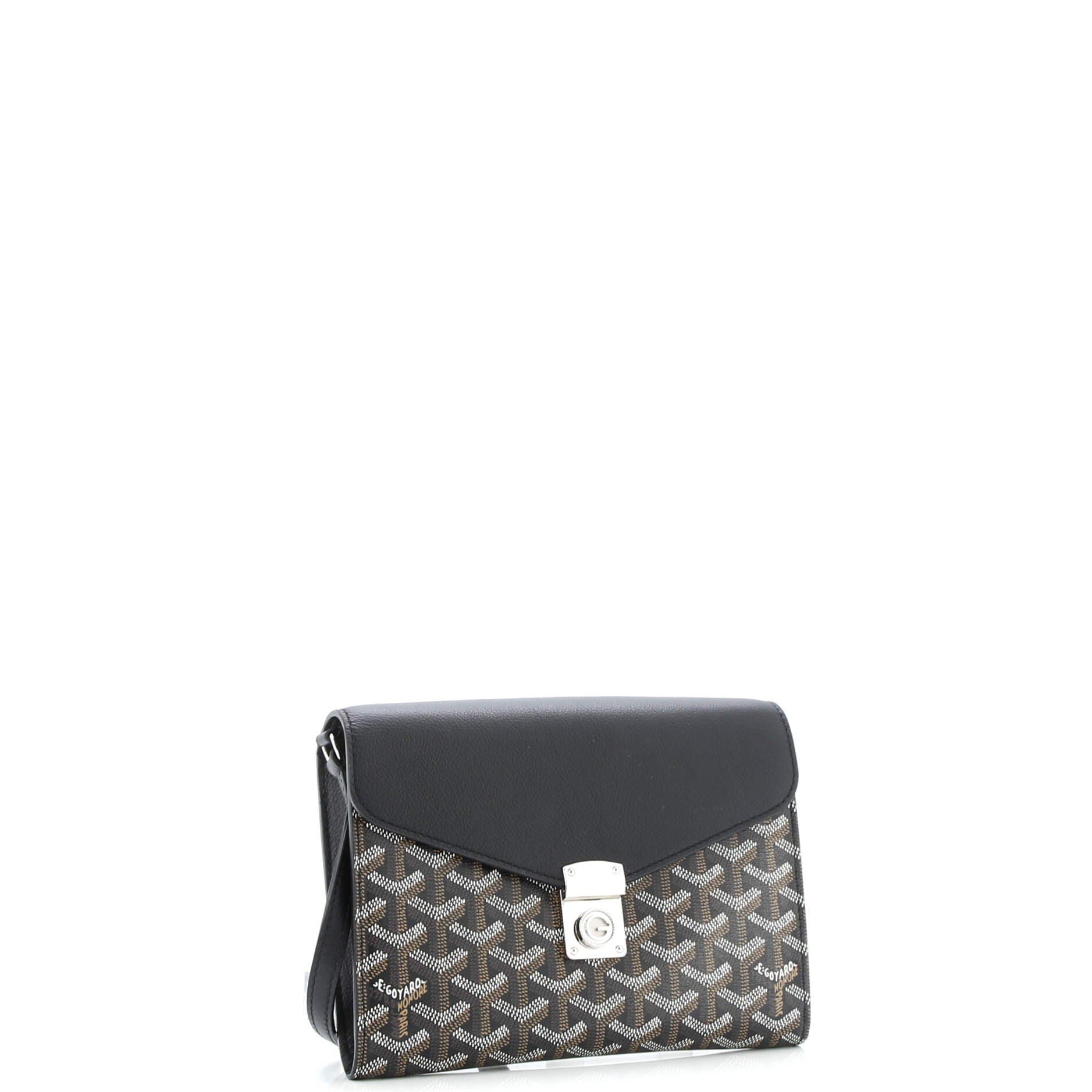 Pre-Owned Goyard Chypre Wallet on Strap Coated Canvas with Leather, Alternate, color, 