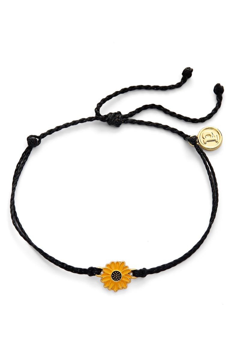 Pura Vida Sunflower Pendant Bracelet, Main, color, 