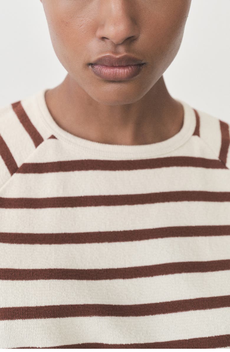 MANGO Stripe Cotton Sweatshirt, Alternate, color, Burnt Orange