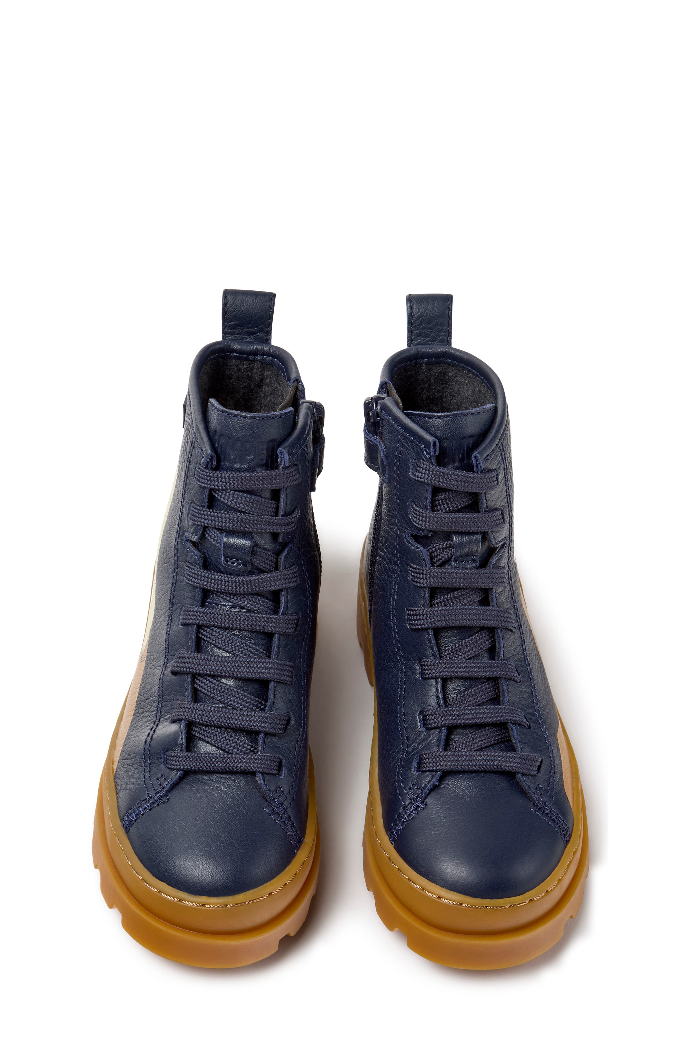 Kids' Brutus Twins Leather Boot, Alternate, color, DARK BLUE