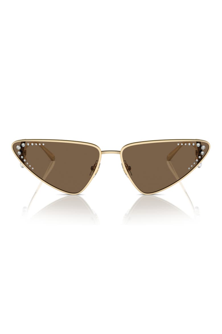 63mm Cat Eye Sunglasses, Main, color, PALE GOLD / DARK BROWN