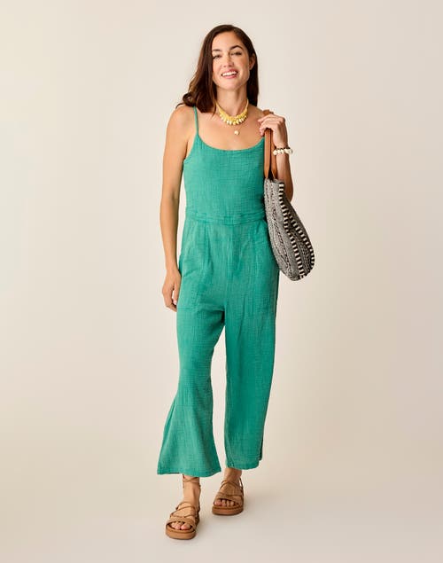 Carve Designs Knox Gauze Jumpsuit In Green