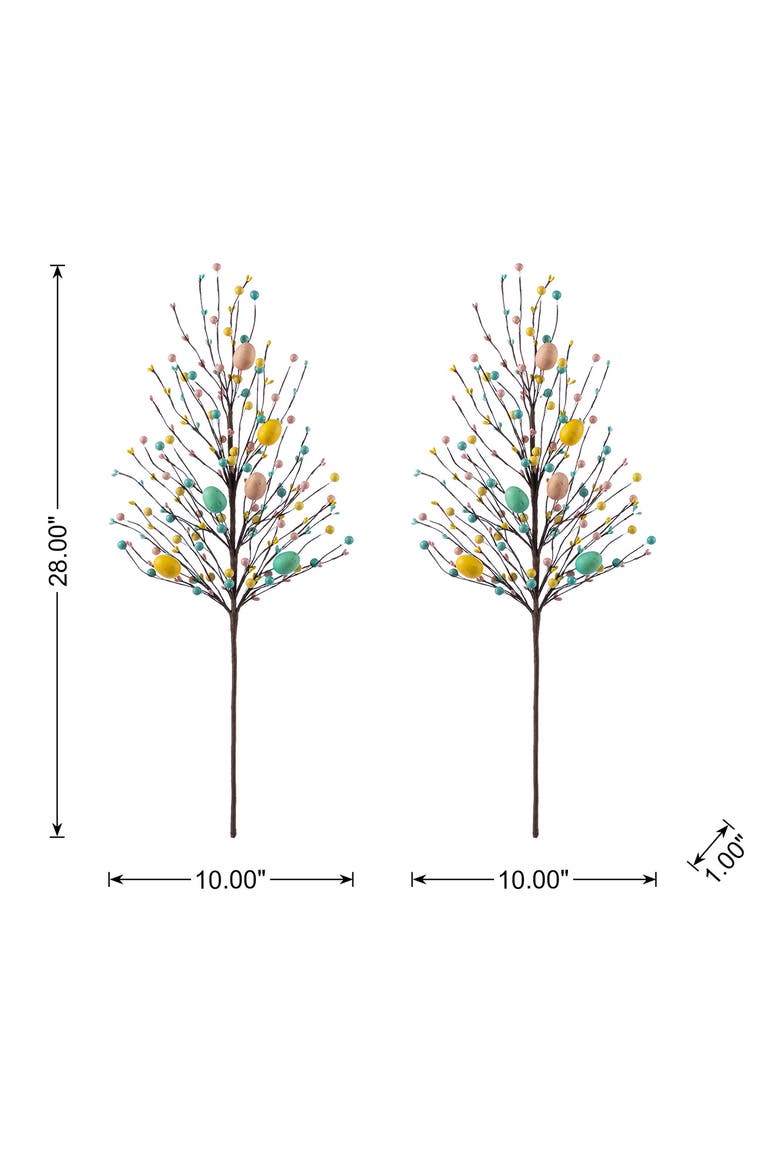Set of 2 28"H Easter Berries & Eggs & Leaves Picks, Alternate, color, Blue