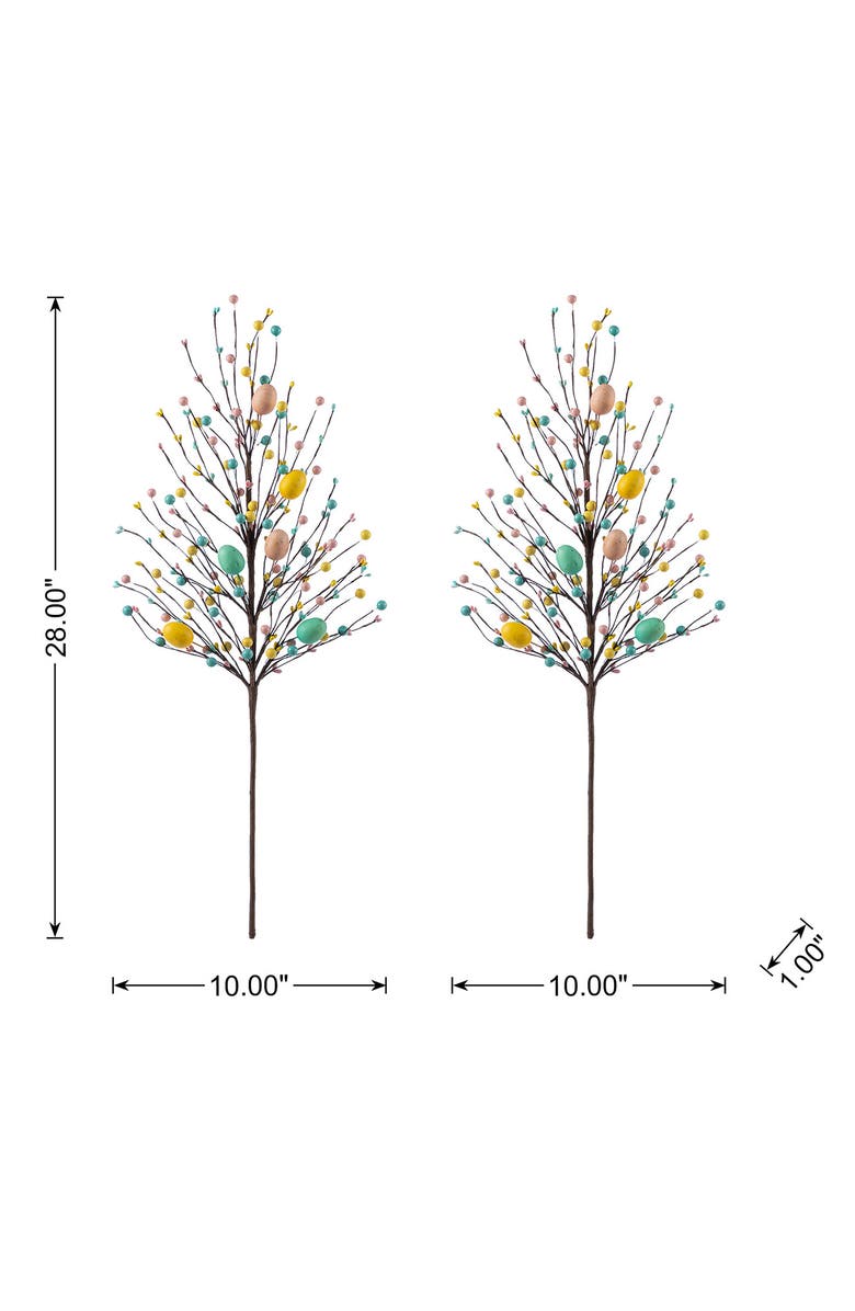 Glitzhome Set of 2 28"H Easter Berries & Eggs & Leaves Picks, Alternate, color, Blue