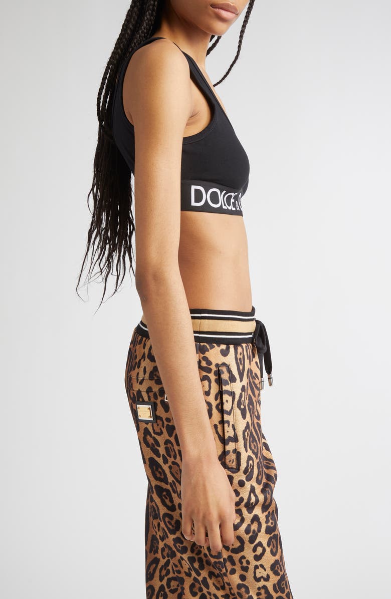 Dolce&Gabbana Logo Band Jersey Sports Bra, Alternate, color, 