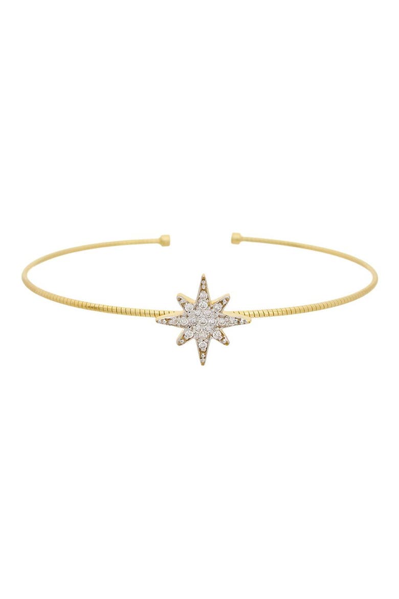 Sterling Silver Diamond Starburst Cuff Bangle, Main, color, YELLOW
