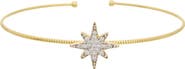 MESHMERISE Sterling Silver Diamond Starburst Cuff Bangle