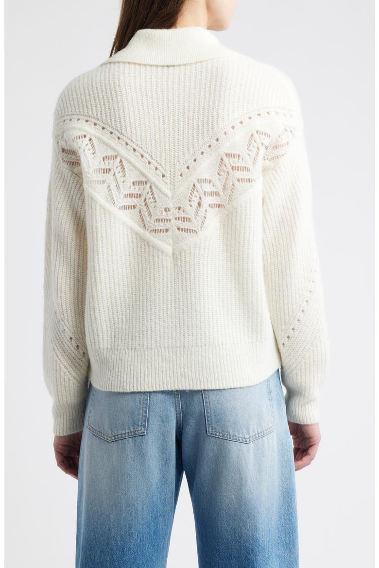 Fortelli Pointelle Collar Sweater, Alternate, color, OPEN WHT