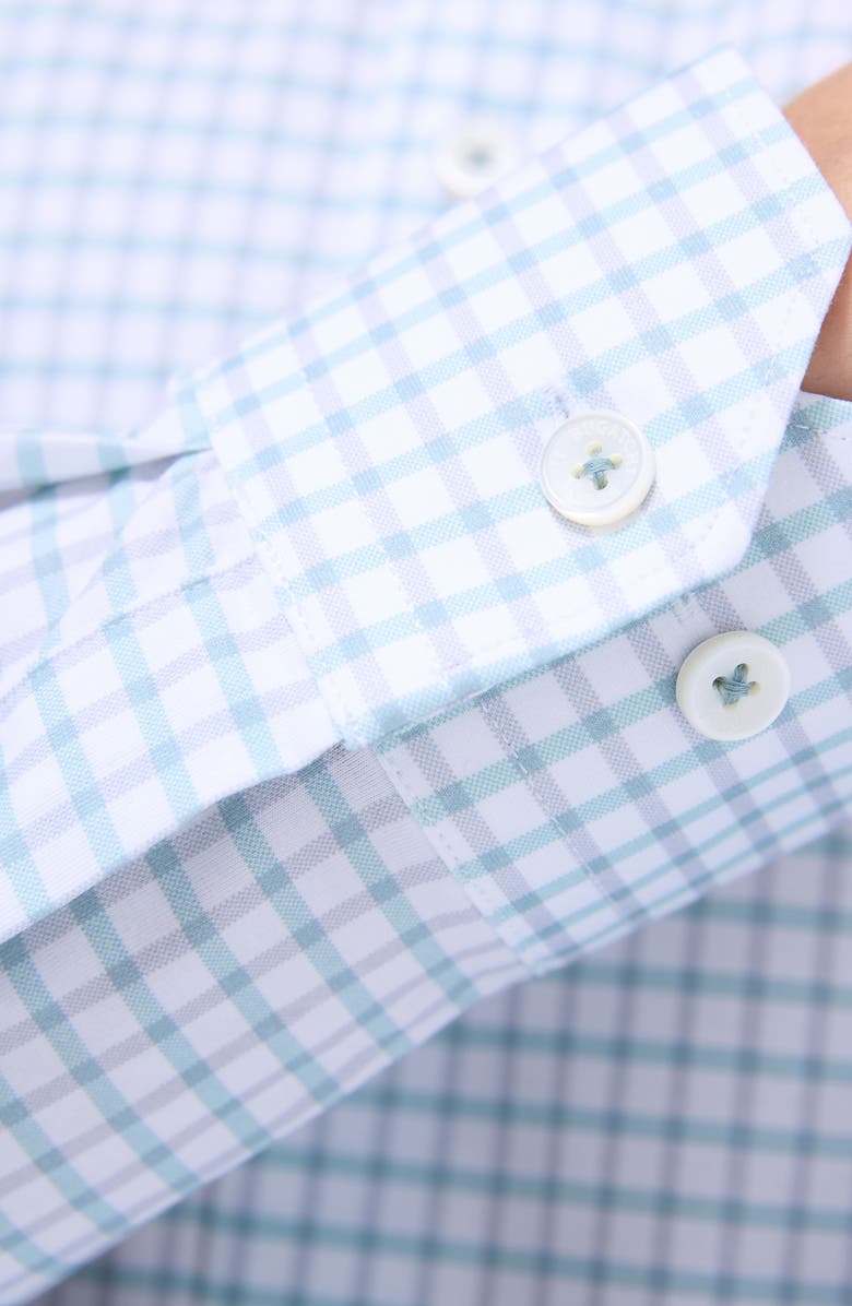 Bugatchi Jules OoohCotton<sup>®</sup> Plaid Button-Up Shirt, Alternate, color, Menthol