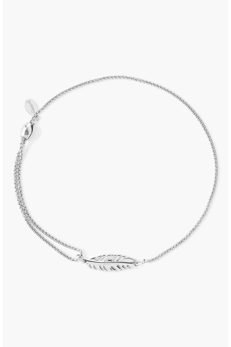 'Providence' Feather Pull Chain Bracelet, Main, color, SILVER