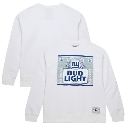 Mitchell & Ness X Bud Light White New York Giants The Crest Pullover Sweatshirt In White