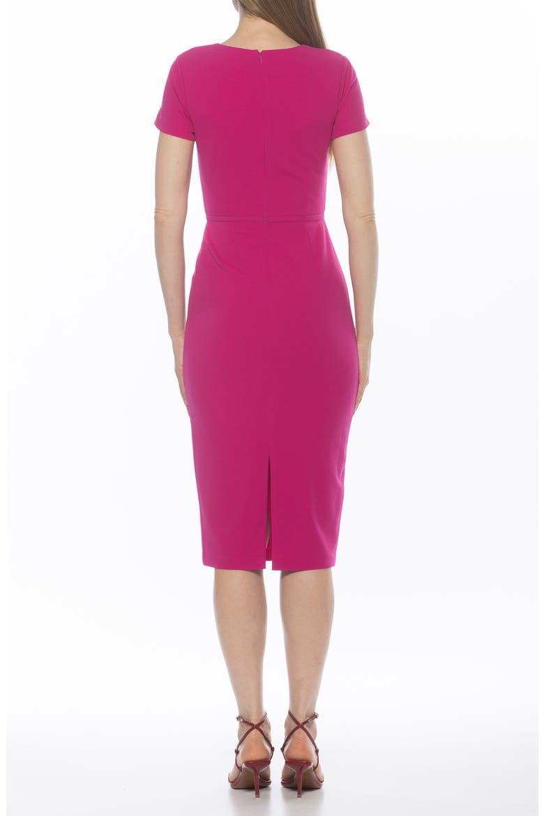 Alma Sheath Midi Dress, Alternate, color, MAGENTA
