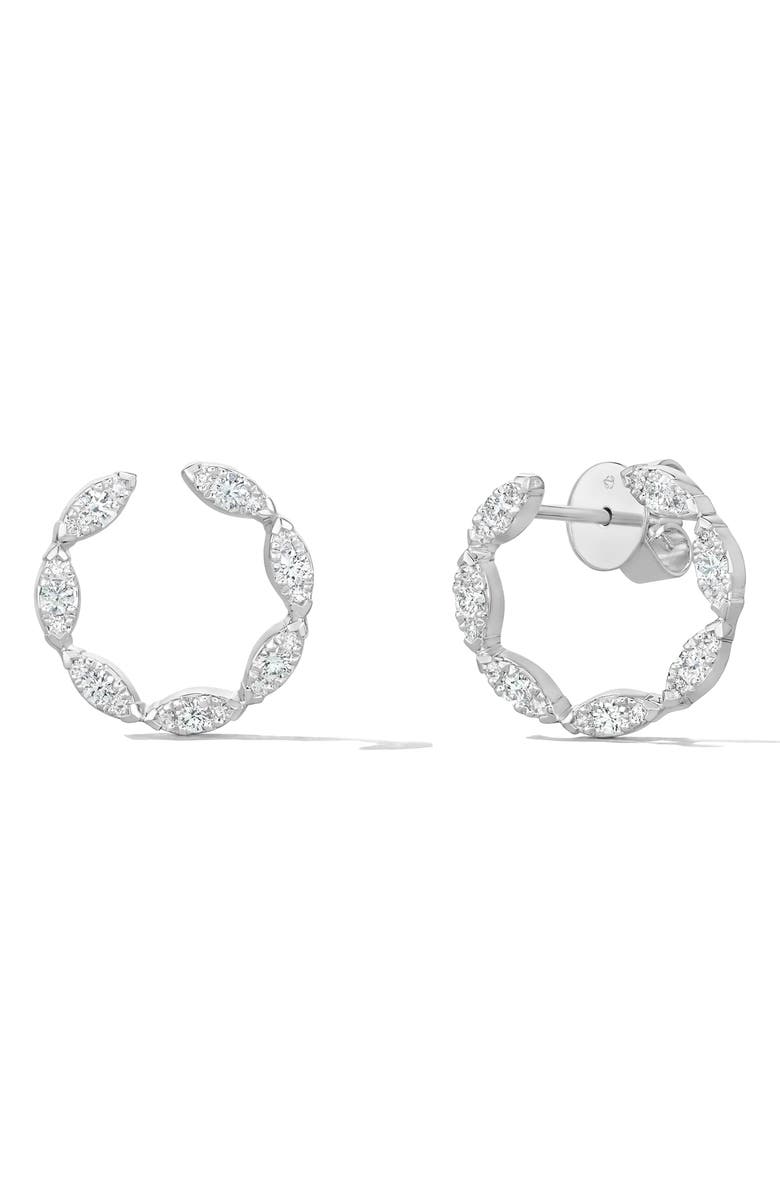 HEARTS ON FIRE Aerial Wrap Earrings, Main, color, White Gold/ Diamond