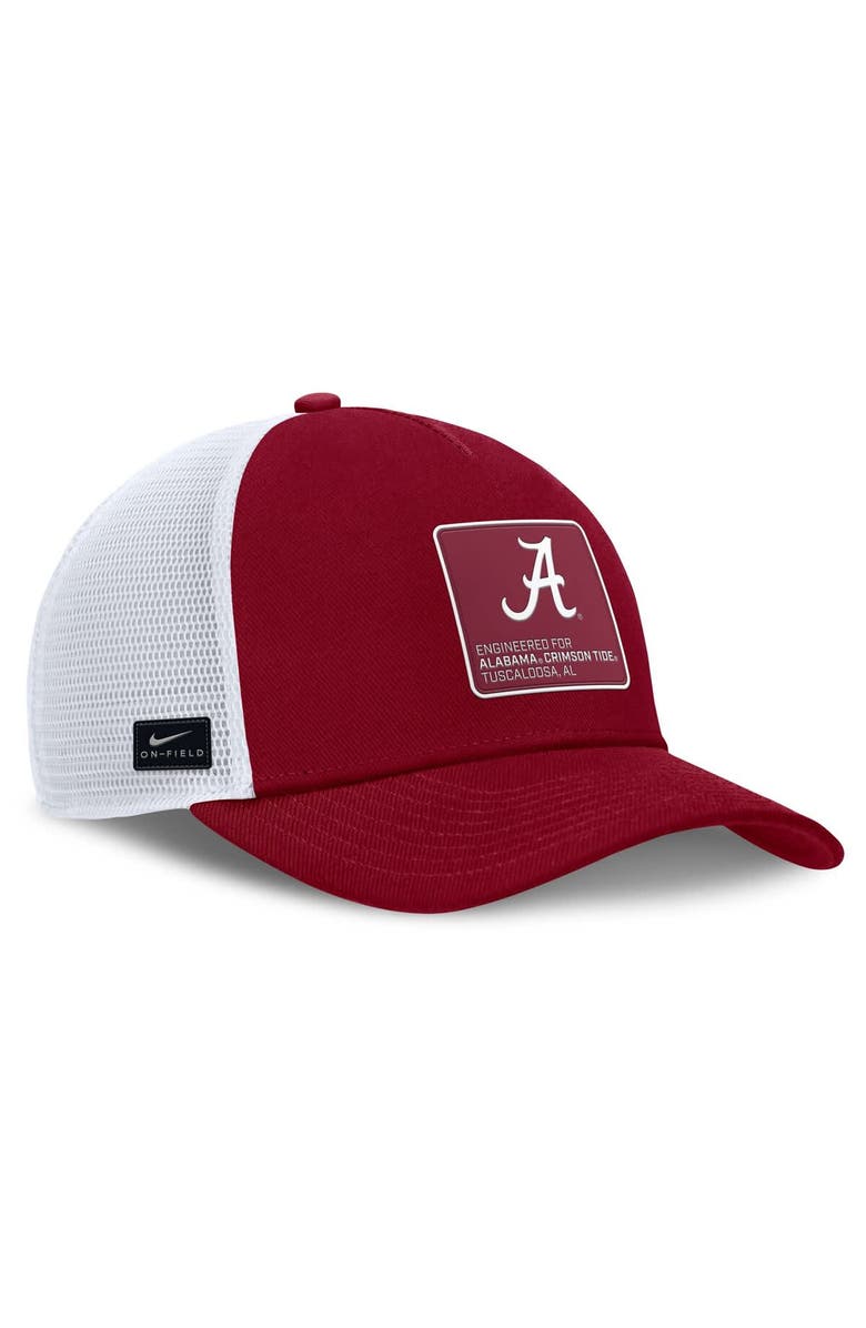 Nike Men's Nike  Crimson/White Alabama Crimson Tide 2025 On-Field Rise Engineered Trucker Adjustable Hat, Alternate, color, 