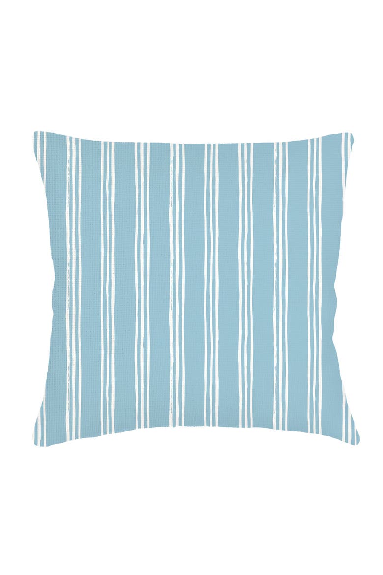 Ocean Drift Blue Stripe Linen Euro Pillow 26x26 with Down Insert, Main, color, Blue
