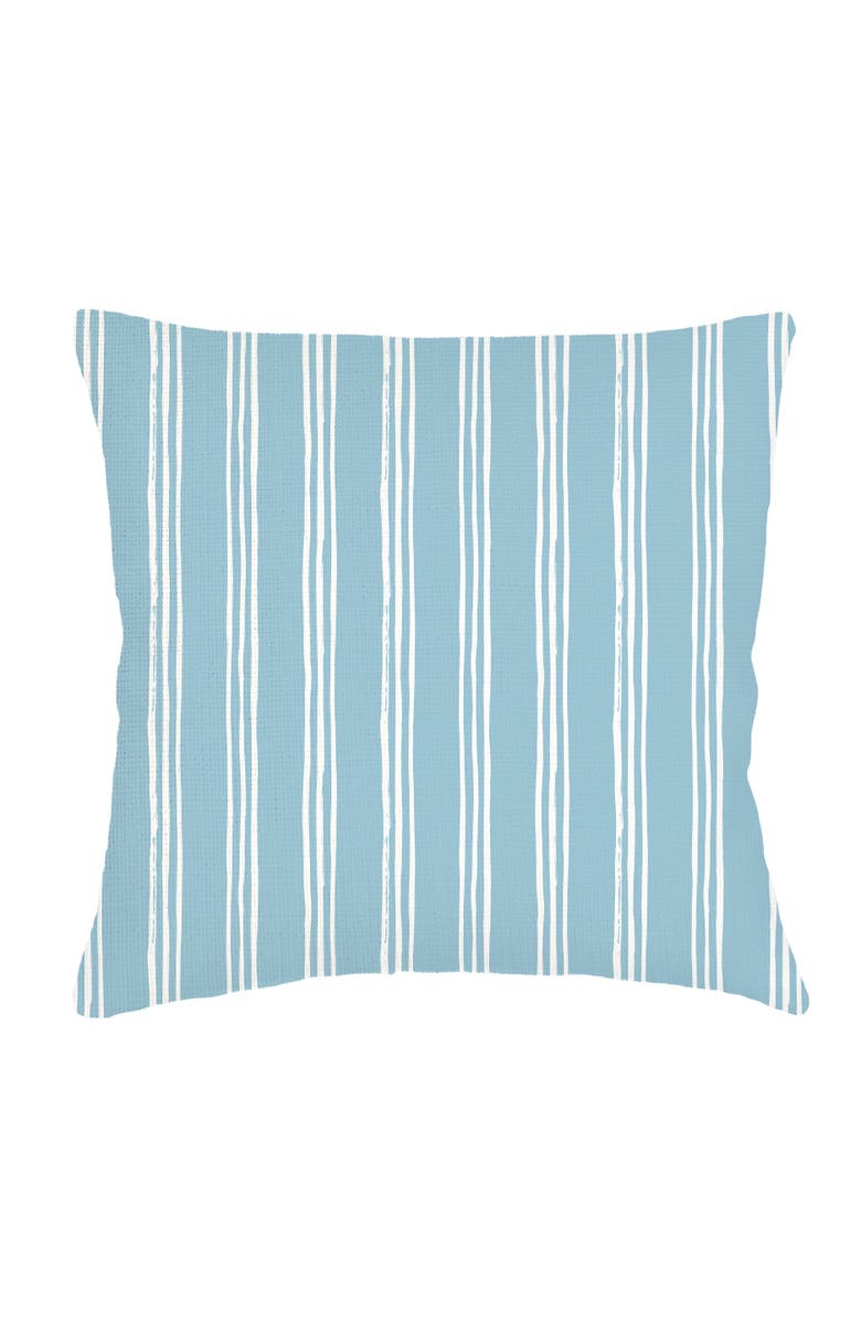 Anaya Ocean Drift Blue Stripe Linen Euro Pillow 26x26 with Down Insert, Main, color, Blue
