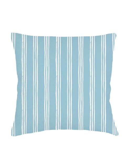 Ocean Drift Blue Stripe Linen Euro Pillow 26x26 with Down Alternative Insert