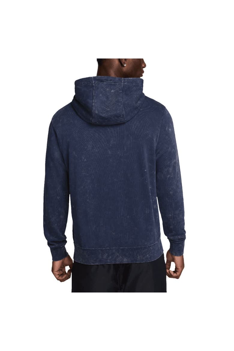 Men's Nike Navy Paris Saint-Germain Club Washed Pullover Hoodie, Alternate, color, Navy