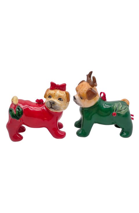 Set of 2 Pug Ornaments