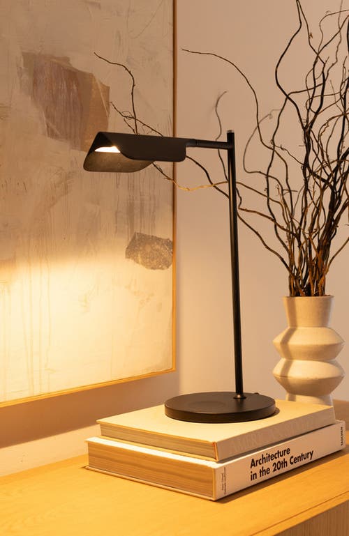 Brightech Leaf 16" Industrial Led Task Desk Lamp With Wireless Charging Pad, 3-way Dimming