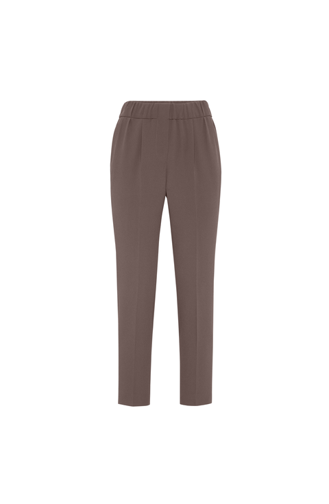 パンツ BRUNELLO CUCINELLI Curved viscose and linen trousers Viscose and linen trousers with ton-sur-ton lateral band