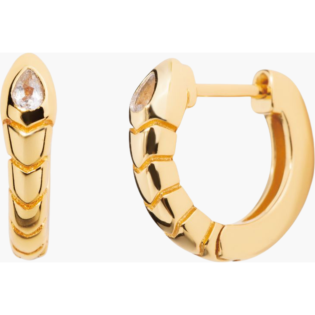 Little Sky Stone Snake Huggie Earrings In Gold
