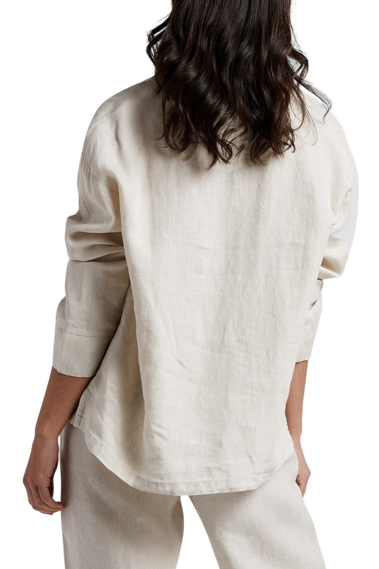 Women's Linen Shirt, Alternate, color, BONE