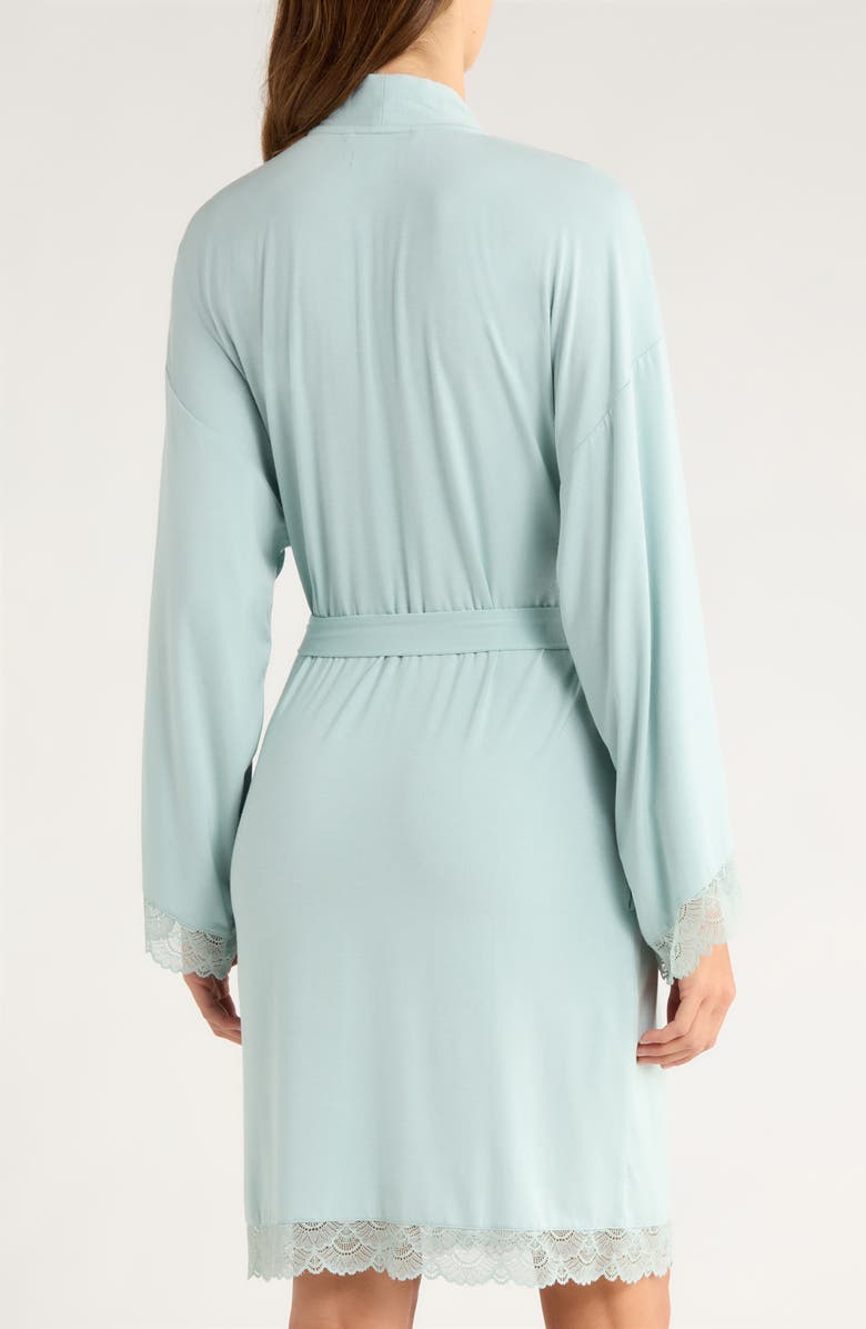Nordstrom Moonlight Eco Lace Trim Robe, Alternate, color, Teal Mist