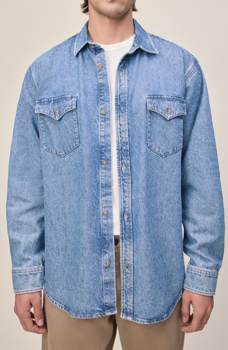 WARP+WEFT DET Denim Button-Up Shirt, Main, color, Cleo