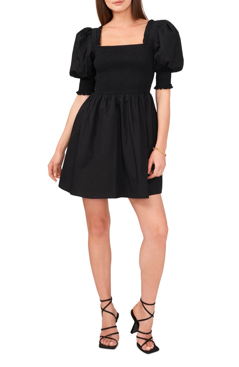 1.STATE Puff Sleeve Cotton Poplin Minidress, Main, color, 