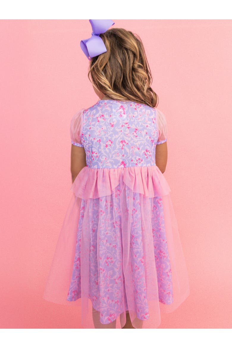 Princess Dress-Up Puff Sleeve Nightgown, Alternate, color, Lavender Floral Princess