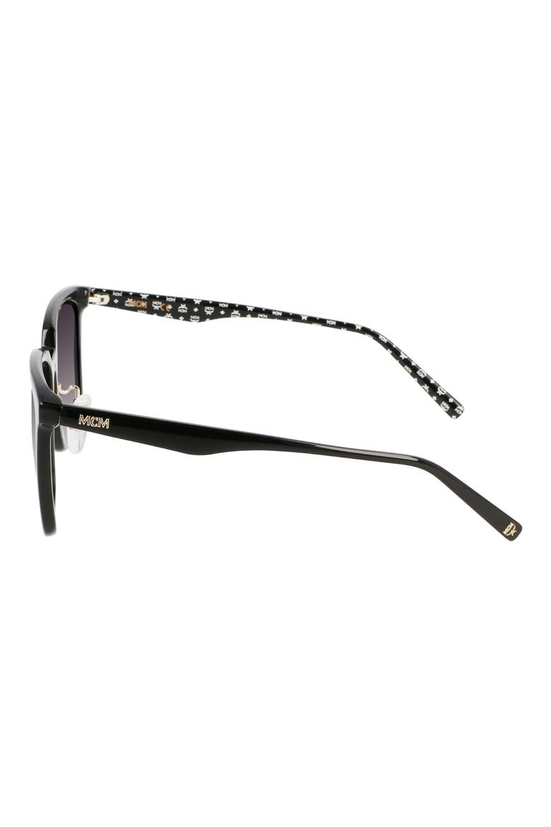 56mm Rectangular Sunglasses, Alternate, color, BLACK