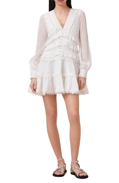 Allsaints Zora Long Sleeve Minidress In White