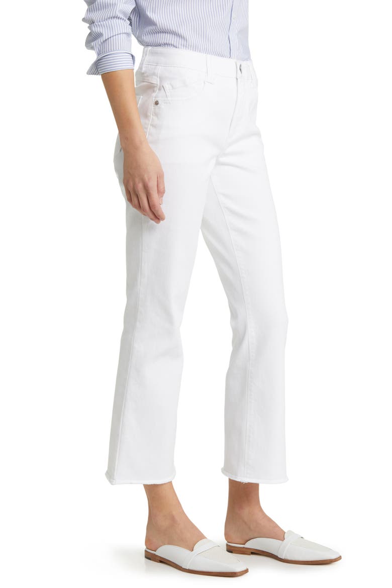 Tatum 'Ab'Solution Frayed High Waist Ankle Flare Jeans, Alternate, color, OPTIC WHITE