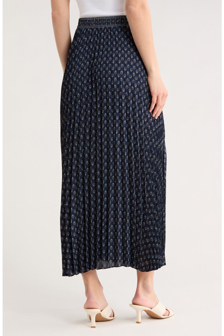 Pleated Maxi Skirt, Alternate, color, DARK NAVY