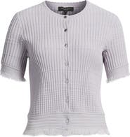 rag & bone Ayan Fringe Trim Rib Cardigan