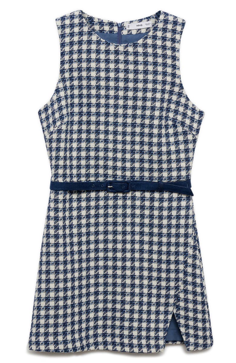MANGO Houndstooth Belted Minidress, Alternate, color, 