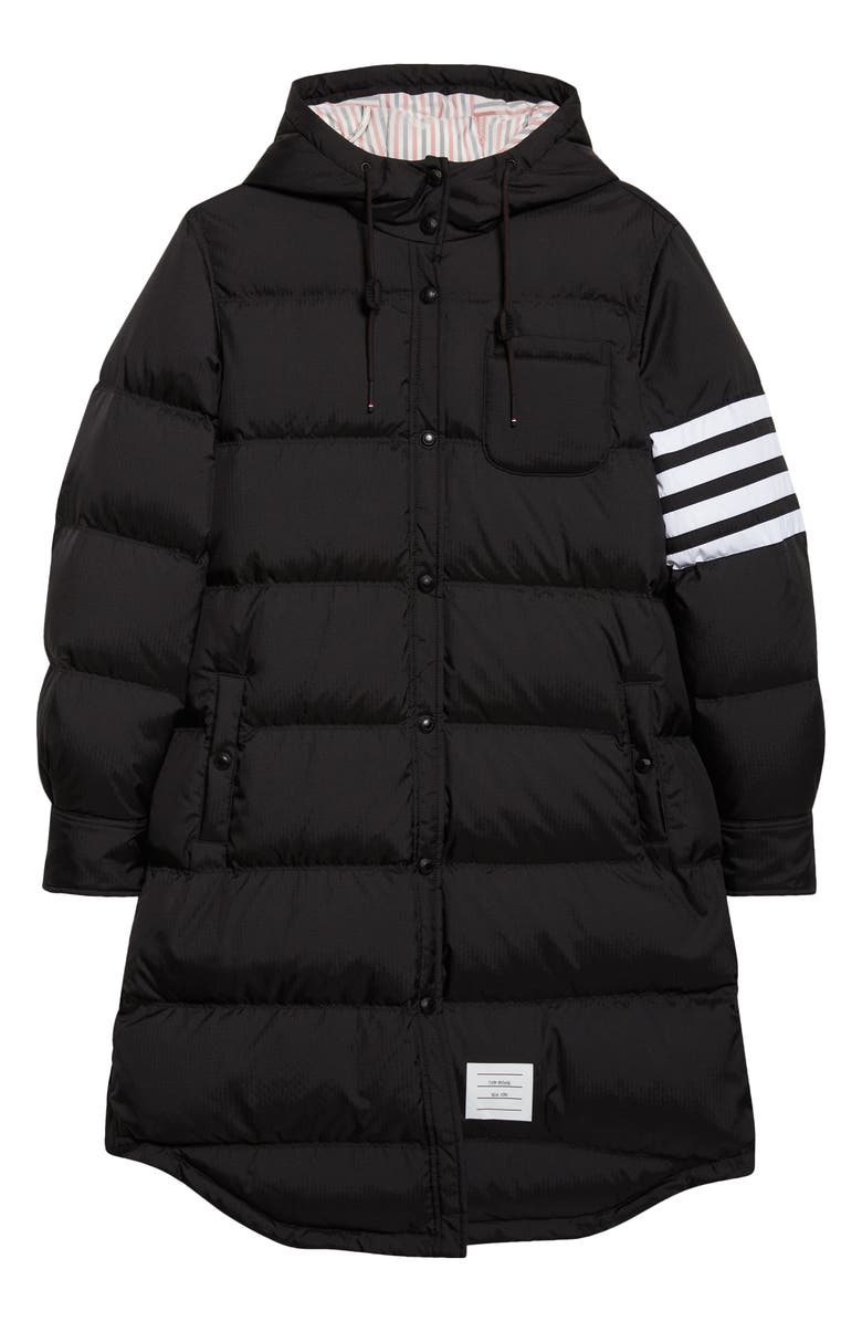 Thom Browne 4-Bar Down Coat, Alternate, color, Black